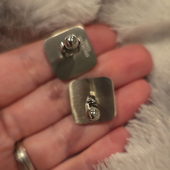 Checkered Black and Silver Stainless Steel Cufflinks Brand New In Box - Picture 2 of 5